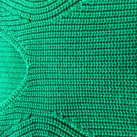 Talbots V Neck Tunic Sweater Size XL Kelly Green Long Sleeve Shaker stitch - Picture 5 of 6